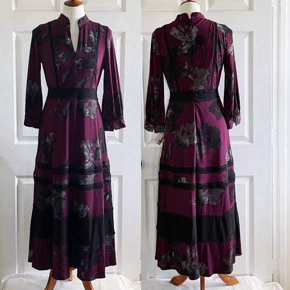 Taylor midi burgundy dress - Picture 3 of 5